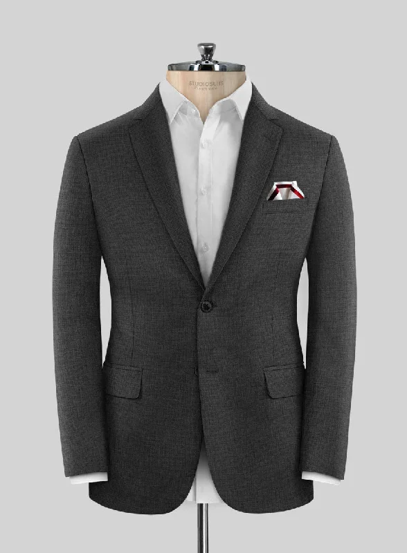 Scabal Cosmopolitan Charcoal Wool Jacket Cotton Fabric Linen Fabric Terry Fabric