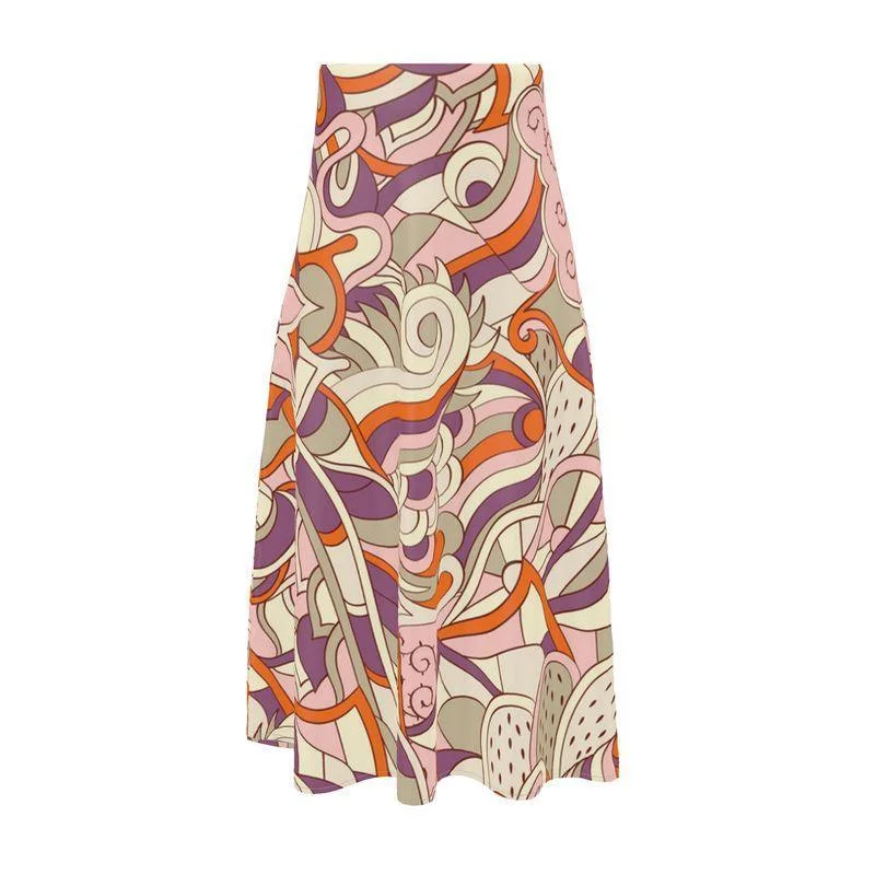 Amai Silk A-line Midi Skirt flowy skirt hem