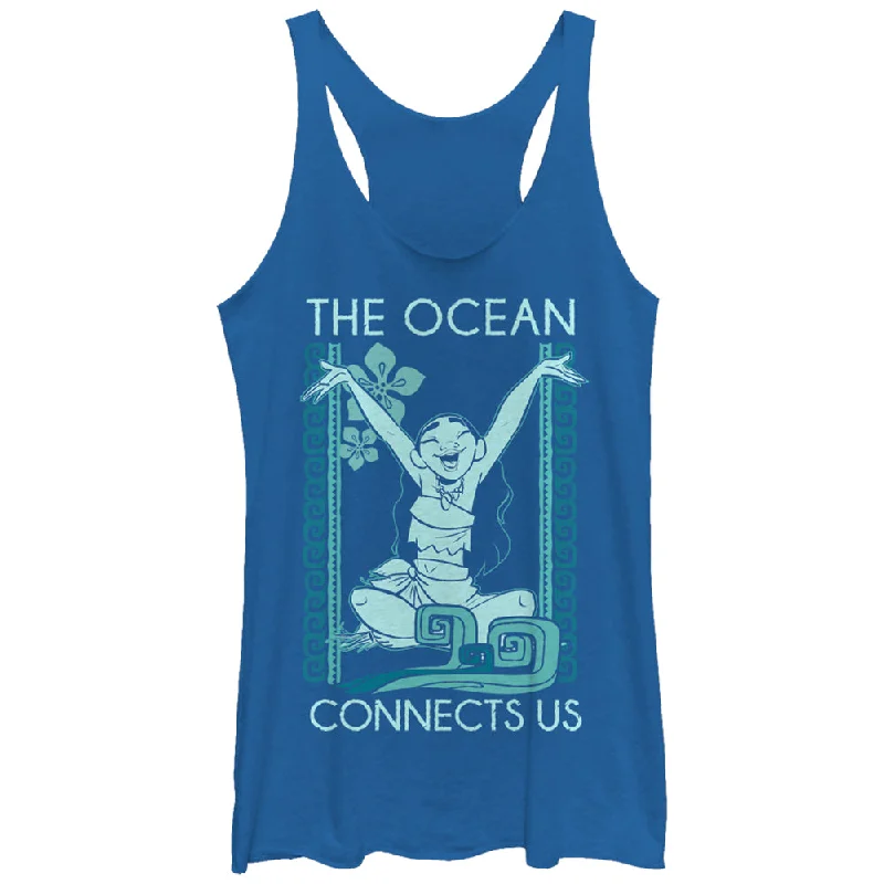Women's Moana Ocean Connects Us Racerback Tank Top strappy tank top