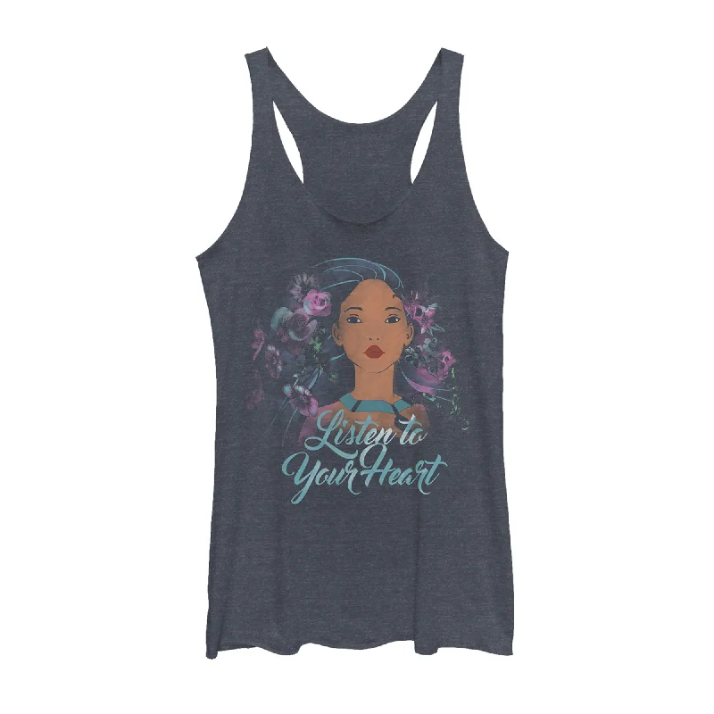 Women's Pocahontas Watercolor Wind Racerback Tank Top soft pink tank