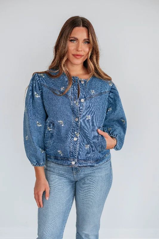 Maevie Denim Jacket Elasticated Jacket Padded Jacket Insulated Jacket