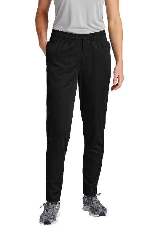 Sport-Tek Womens Moisture Wicking Travel Pants w/ Pockets - Black Casual Drawstring Pants