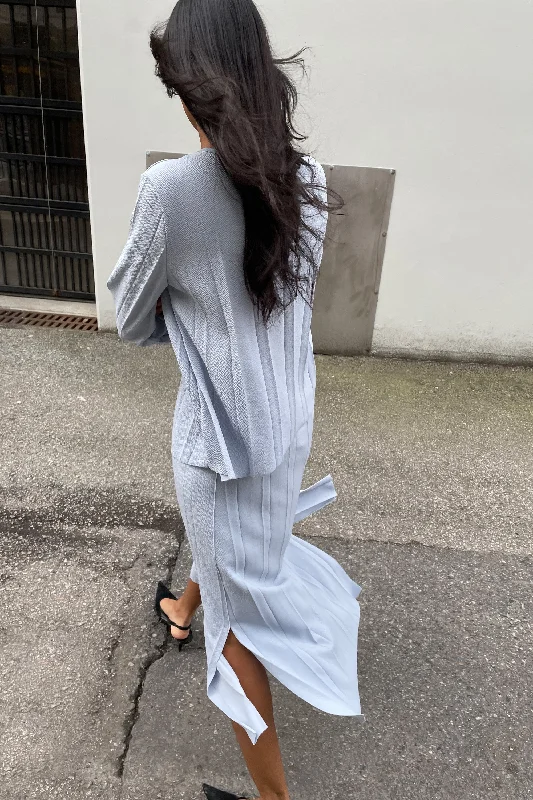 WIDE RIBBED MIDI SKIRT leather skirt refined