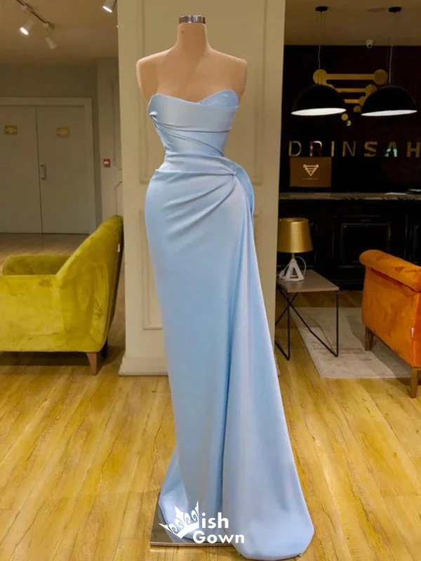 Elegant Sexy Blue Strapless Sweetheart Mermaid Long Party Dress Prom Dresses,Evening Dress Online, WGP882 Tunics Trendy modern