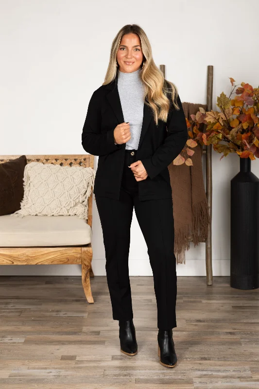 Easy Pull-On Ponte Pant With Pintuck Detail Formal Slim Pants