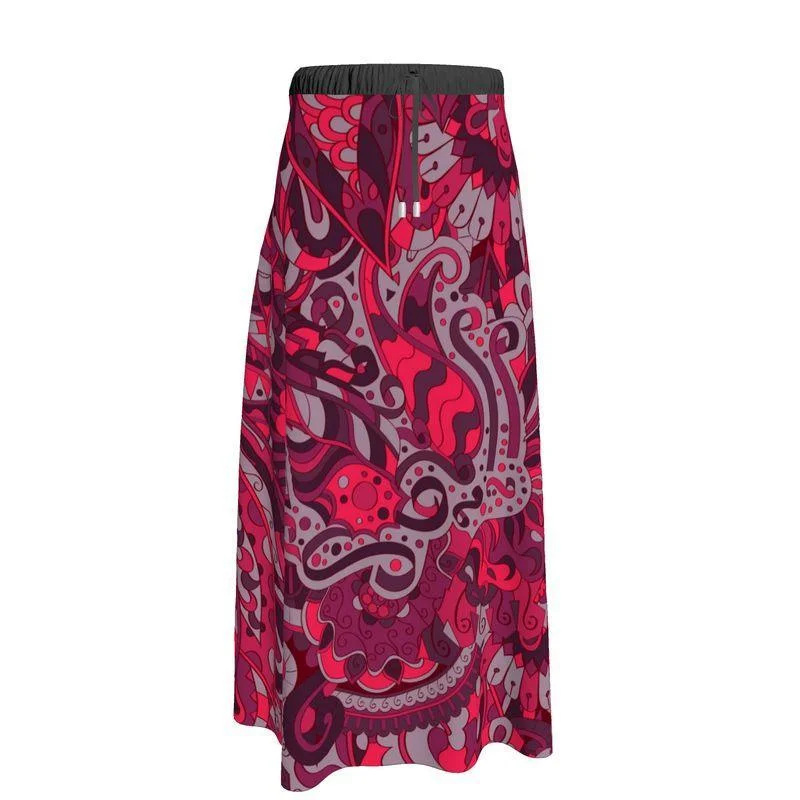 Pena Elastic Waist Tie Maxi Skirt leather skirt bold
