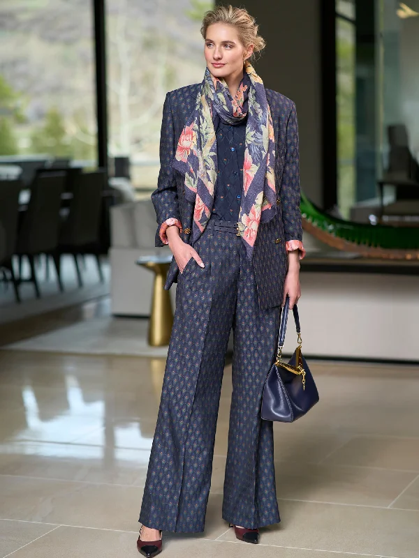 Remi Floral Jacquard Pant Comfortable Jogger Trousers