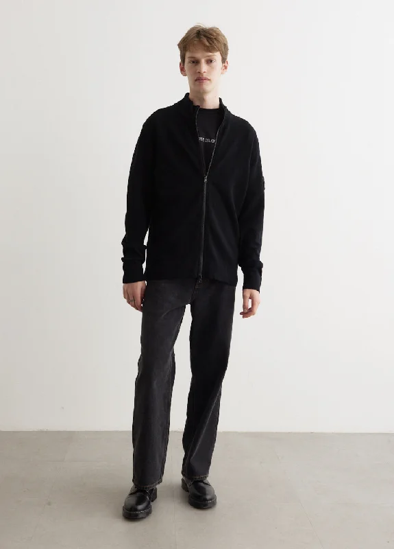 Stand Collar Zip Knit Cardigan Boxy Cardigan Fitted Cardigan A-Line