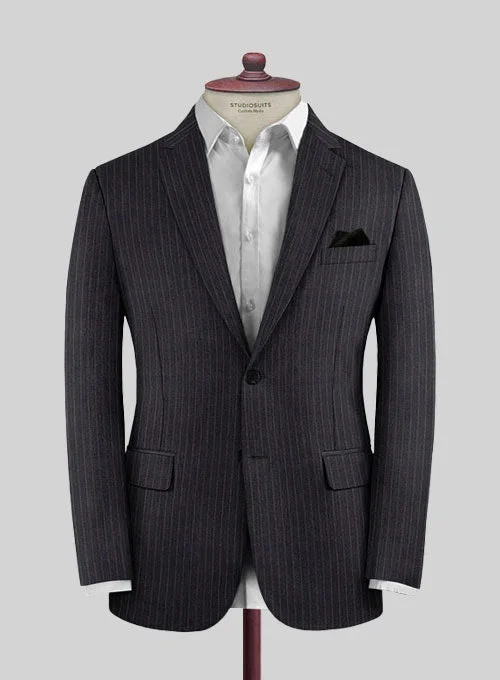 Scabal Olmo Charcoal Wool Cashmere Jacket Mesh Jacket Canvas Jacket Denim Jacket