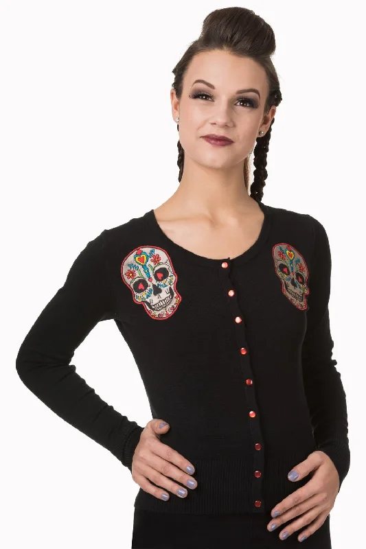 Sugar Skull Cardigan Layered Multi-layer Single Layer