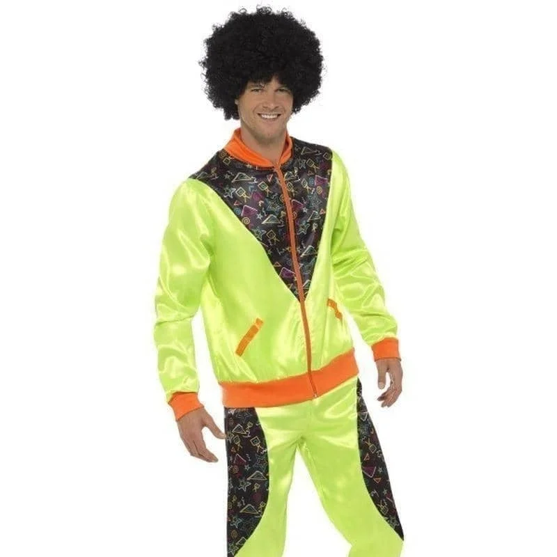 80s Retro Shell Suit Costume Adult Neon Green Trousers Jacket Striped Jacket Polka Dot Jacket Floral Jacket