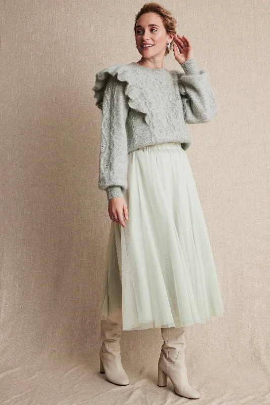 Women's green mesh skirt boho skirt vibe