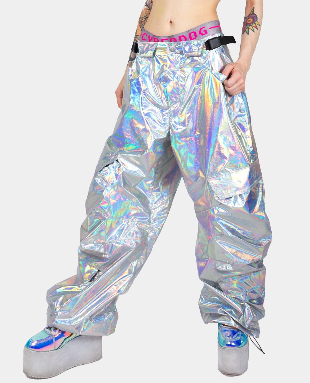 PROTON PANTS HOLOGRAPHIC Trendy Palazzo Pants