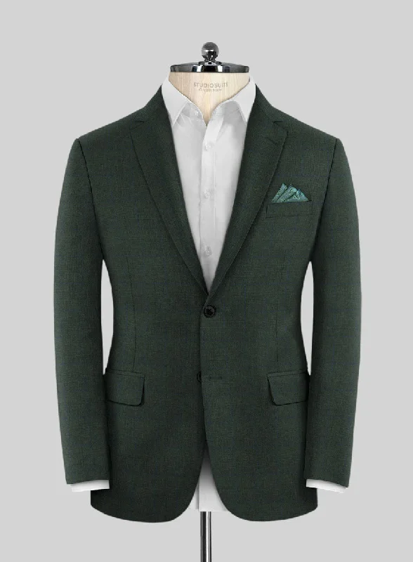 Scabal Cosmopolitan Prince Green Wool Jacket Zippered Front Buttoned Front Snap Front