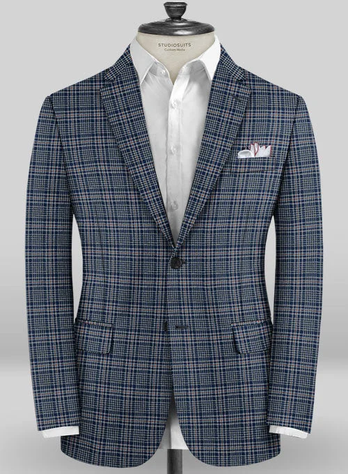 Scabal Taormina Pinni Blue Wool Silk Linen Jacket Rayon Fabric Velvet Fabric Corduroy Fabric