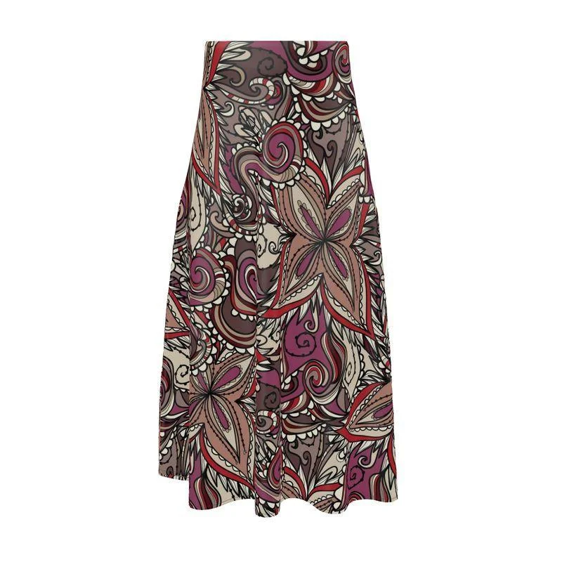 Unia Silk A-line Midi Skirt corduroy skirt comfortable