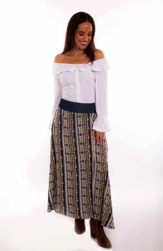Scully Womens Purple Stripe Wrap Purple 100% Rayon Skirt silk skirt lustrous