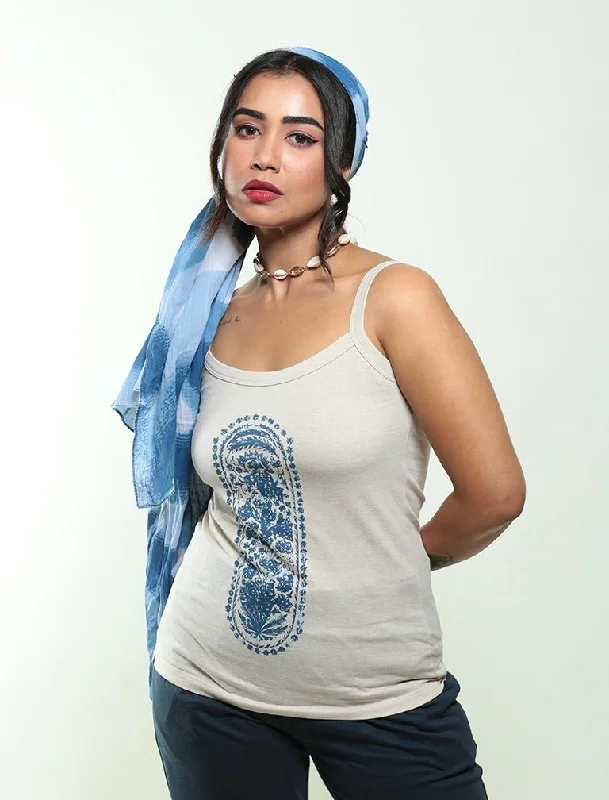 Persian Leisure Biowashed Organic Cotton Tank- Cream gym tank top
