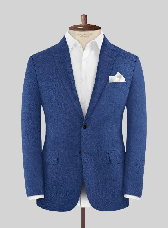 Scabal Egyptian Blue Wool Jacket Fitted Jacket Loose Jacket Oversized Jacket