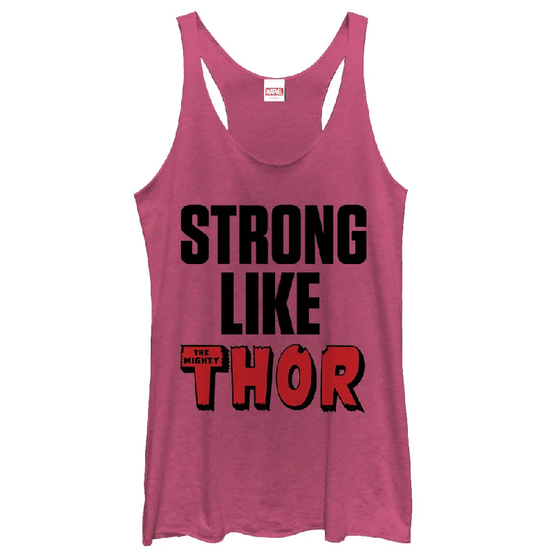 Women's Marvel Strong Like Thor Racerback Tank Top low neck tank