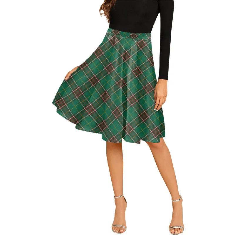 Newfoundland And Labrador Province Canada Tartan Melete Pleated Midi Skirt Cross Style pencil skirt chic