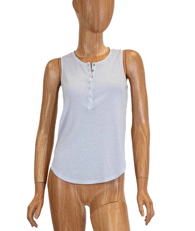 Ribbed Button Tank seamless tank top