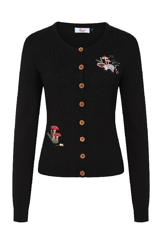 WOODLAND MUSHROOM CARDIGAN Silk Blend Satin Velvet