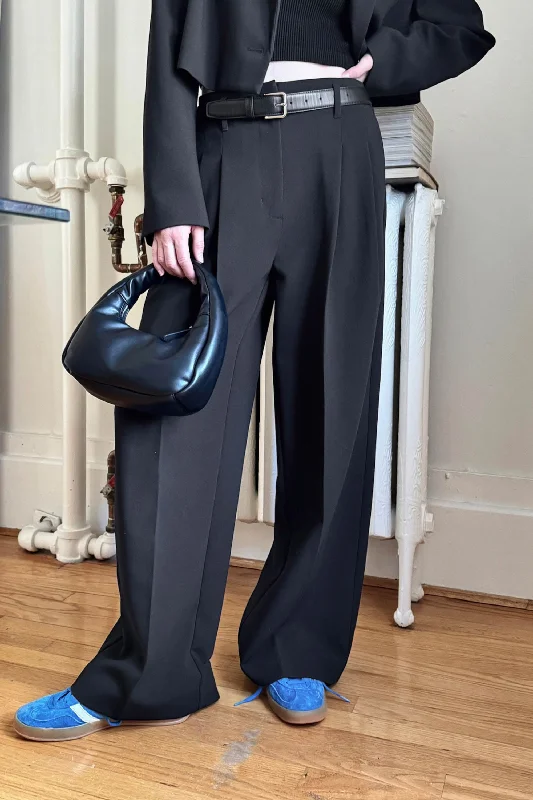 HIGH-RISE WIDE LEG SUITING PANT Chic Checkered Pants
