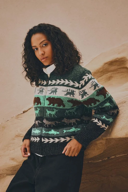 WOMEN'S FAIR ISLE CARDIGAN Machine Wash Dry Clean Hand Wash