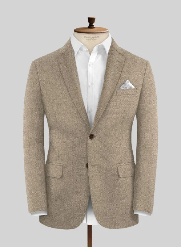 Scabal Boston Khaki Wool Jacket Satin Jacket Silk Jacket Chiffon Jacket