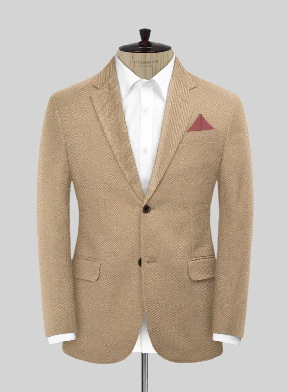Scabal Beige Cashmere Cotton Jacket Satin Jacket Silk Jacket Chiffon Jacket