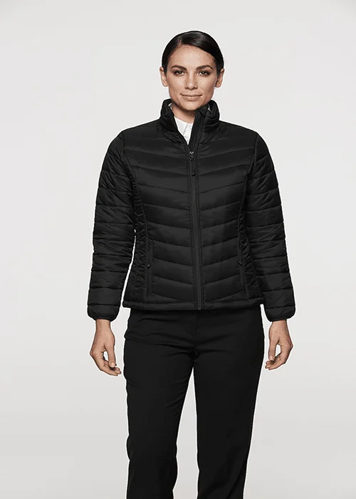 Buller Ladies Puffer Jacket - Black Print Jacket Jacquard Jacket Patchwork Jacket