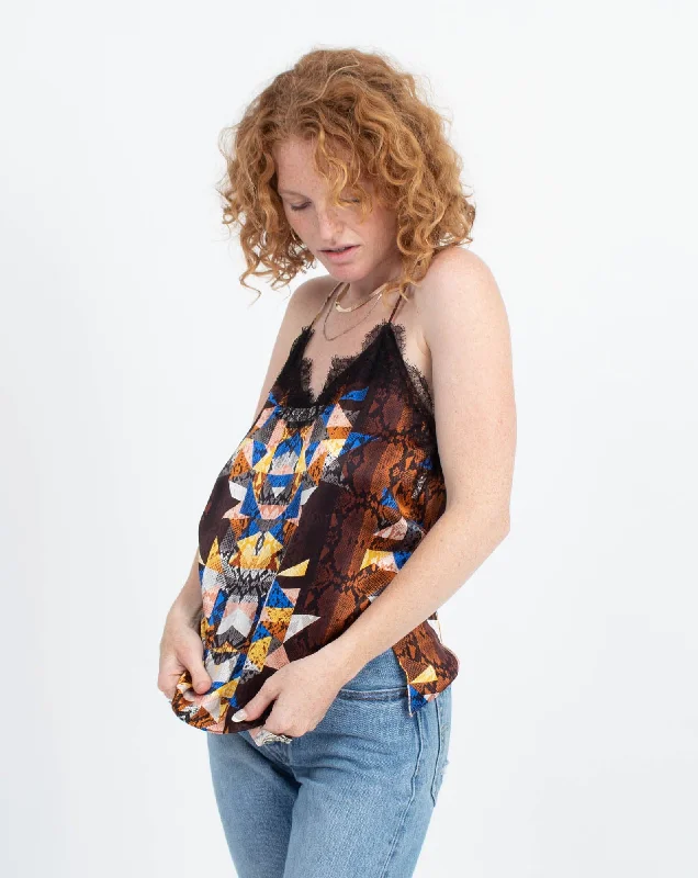 Printed Silk Tank sleep tank top