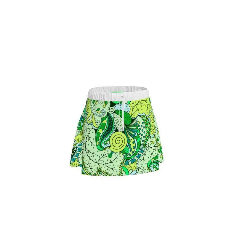 Misa Elastic Waist Tie Mini Skirt silk skirt elegant