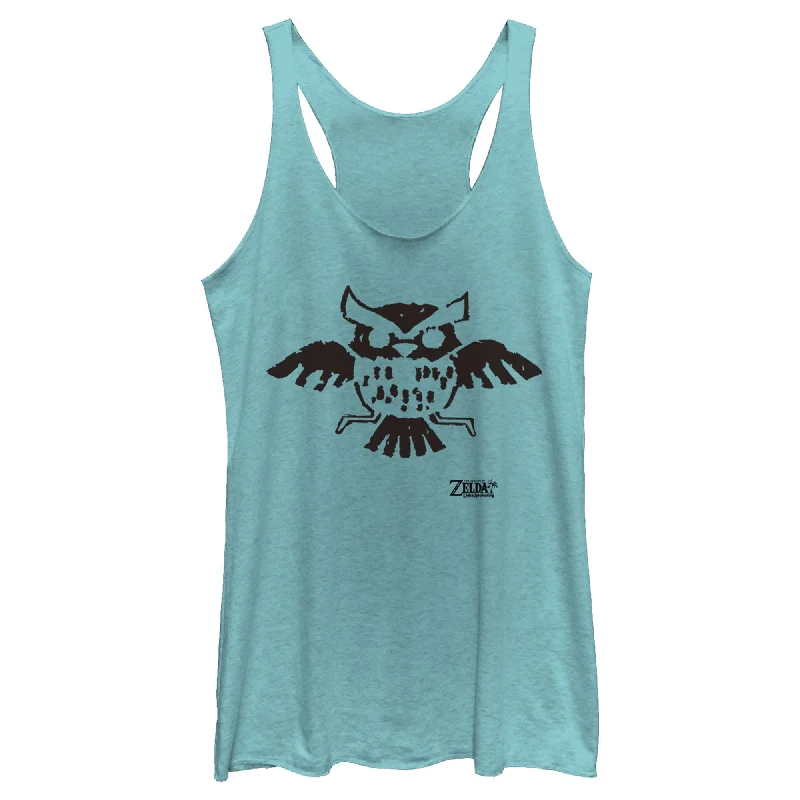 Women's Nintendo Legend of Zelda Link's Awakening Owl Hieroglyphic Racerback Tank Top beige tank top