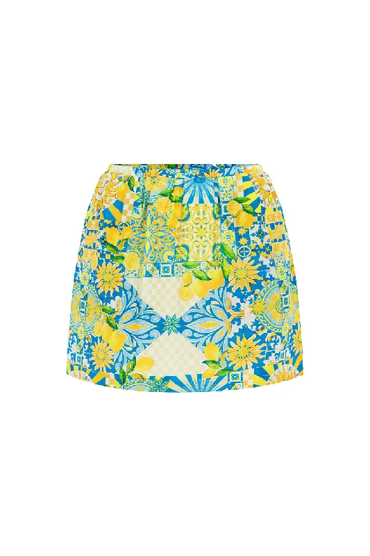 ANACAPRI MINI SKIRT - ANACAPRI LEMON leather skirt durable