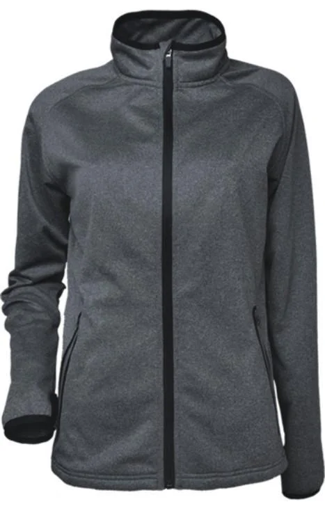 Ladies Fleece Zip Jacket - Marle/Black Hoodie Zip-Up Jacket Button-Up Jacket