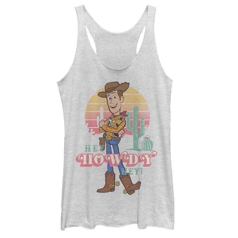 Women's Toy Story Hey Woody Racerback Tank Top stretchy tank top