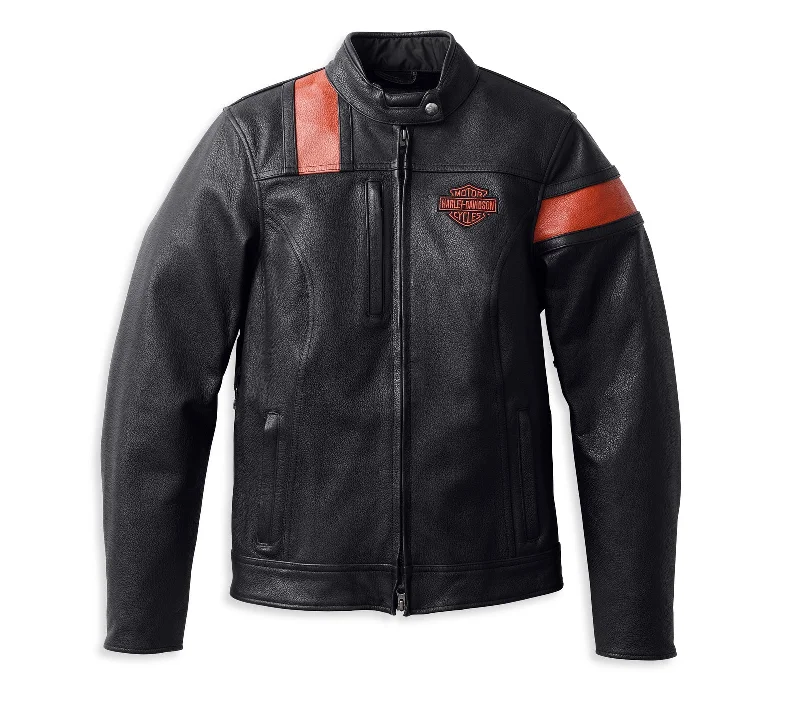 Harley-Davidson Women's Hwy-100 Waterproof Leather Riding Jacket Tailored Jacket Straight Jacket A-Line Jacket