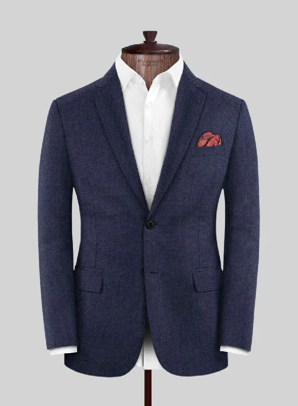 Scabal Tornado Naquez Blue Wool Jacket Mesh Jacket Canvas Jacket Denim Jacket