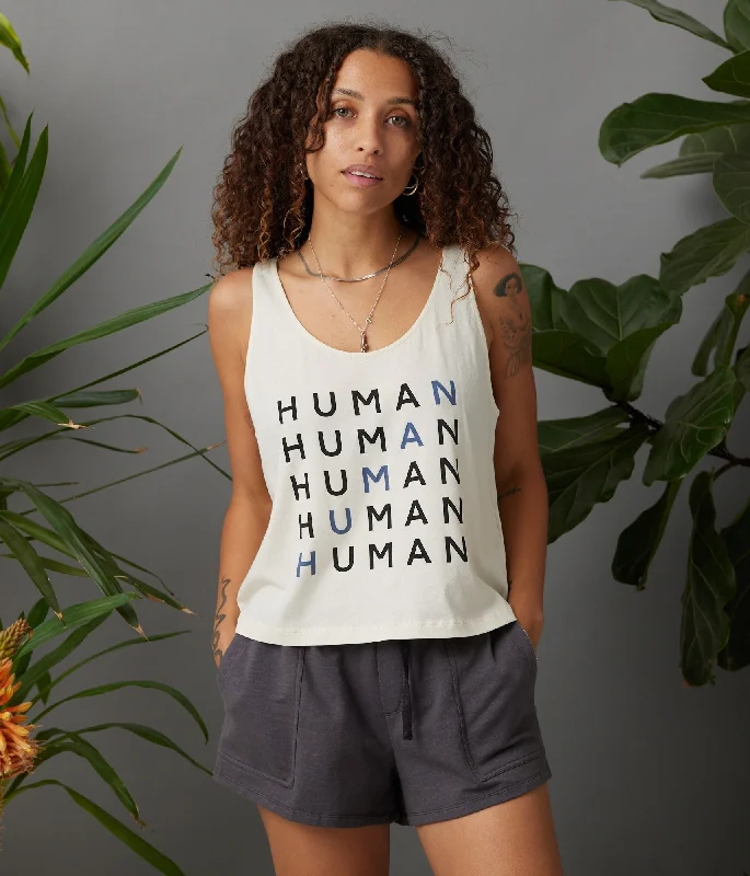 Crossword Easy Tank - Stone black tank top
