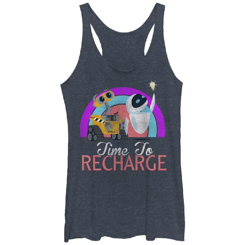 Women's Wall-E Time to Recharge Racerback Tank Top lace back tank