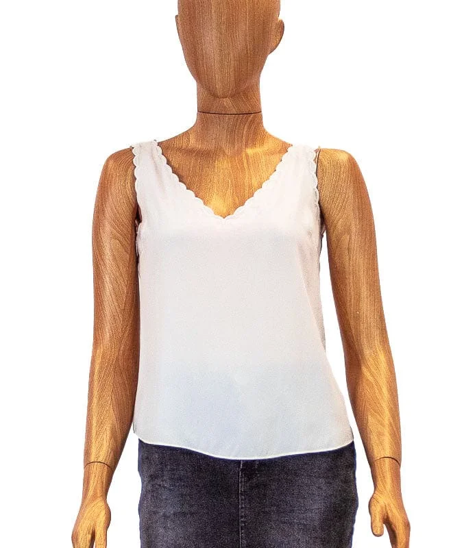 White "La Chemise" Silk Tank tie dye tank