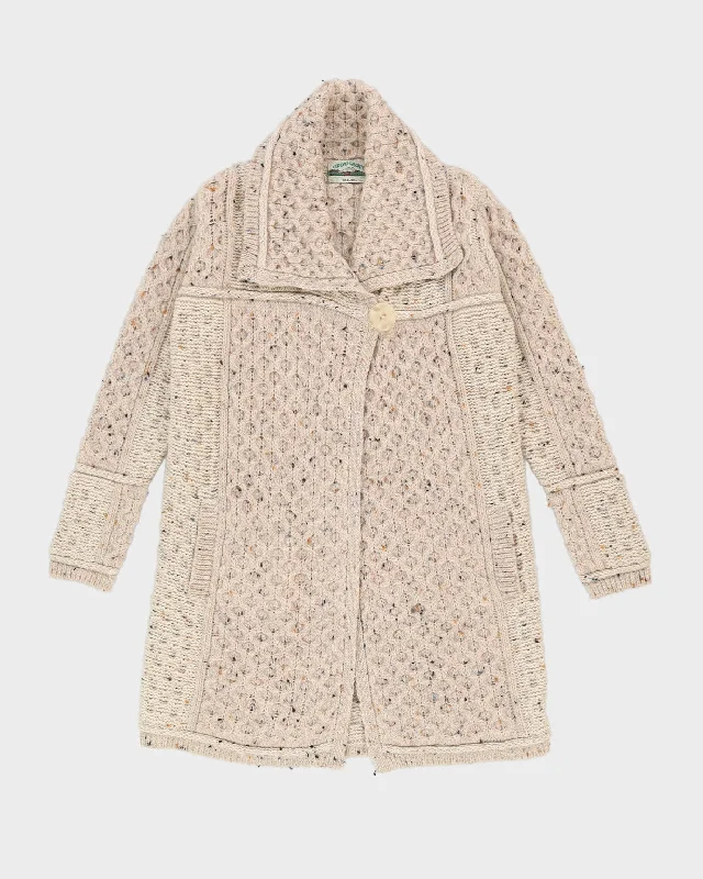 Aran Krafts Ireland Beige Knitted Cardigan - M Slim Fit Regular Fit Oversized