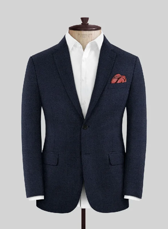 Scabal Sapphire Royal Blue Wool Jacket Fleece Jacket Down Jacket Parka