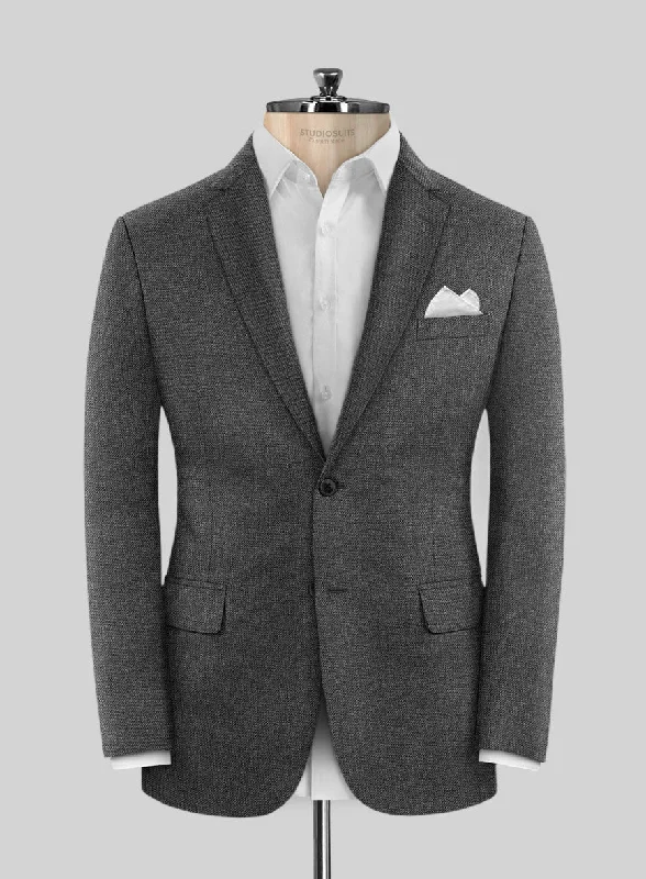 Scabal Tornado Renar Gray Wool Jacket Faux Fur Jacket Real Fur Jacket Shearling Jacket