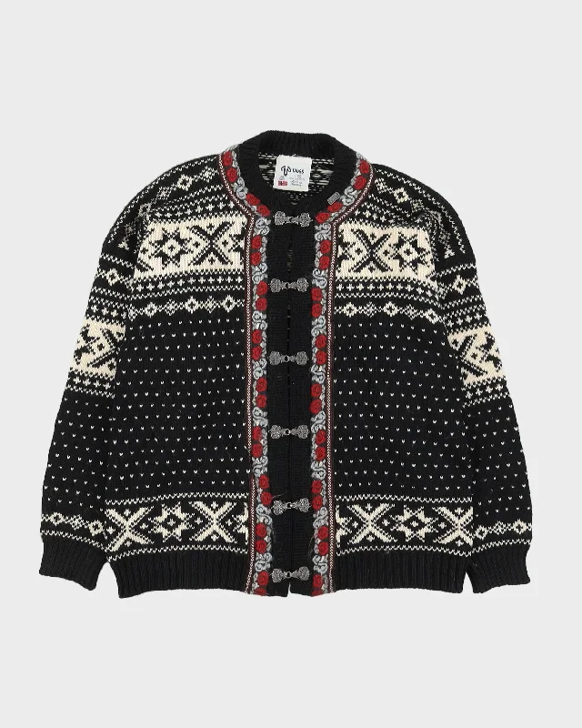 Norwegian Patterned Knitted Cardigan - M Wool Fabric Cashmere Fabric Tweed Fabric
