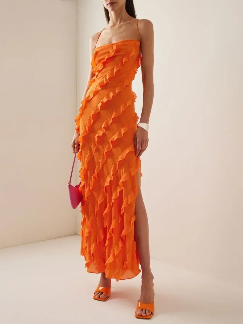 Cinessd Christmas outfit Elegant Pretty Women's Long Dresses 2024 Summer Autumn Strapless High Waist Backless Ruffles Bandage Formal Evening Party Dress Tunics Top Casual Cinessd Christmas outfit Elegant Pretty Women's Long Dresses 2024 Summer Autumn Strapless High Waist Backless Ruffles Bandage Formal Evening Party Dress Tunics Top Casual