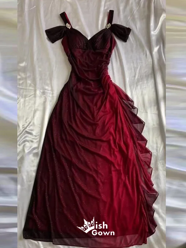 Elegant Burgundy Sweetheart Long Party Dress Prom Dresses,Evening Dress Online, WGP935 Tunics Seasonal trendy