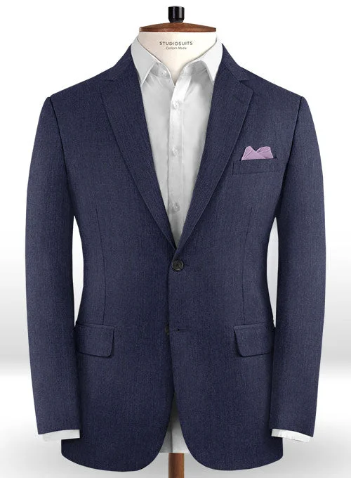 Scabal Indigo Wool Jacket Print Jacket Jacquard Jacket Patchwork Jacket